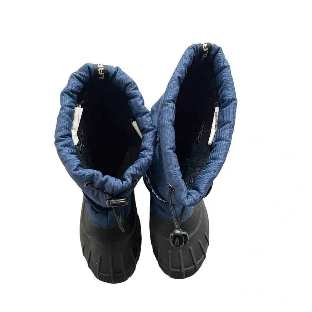 Polaris BOYS Blue Black Snow Boots cinch Closure, Size 5